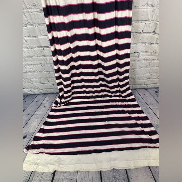 Splendid Navy White Pink Long Maxi Stripes Festival Preppy Sleeveless Dress S - Picture 8 of 13